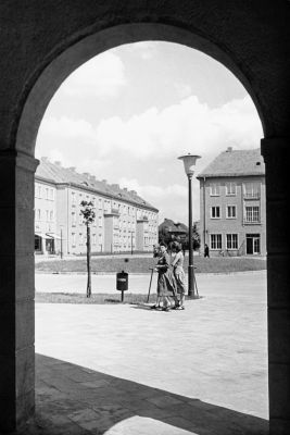 1959, Hoyerswerda, Blick vom Bahnhof in die Schulstraße (Foto: Archiv Stadtmuseum Hoyerswerda)